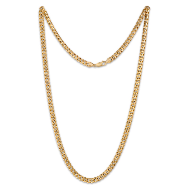 Main Image 2 of 5.25mm Miami Cuban Curb Chain Necklace Hollow 10K Yellow Gold 22"