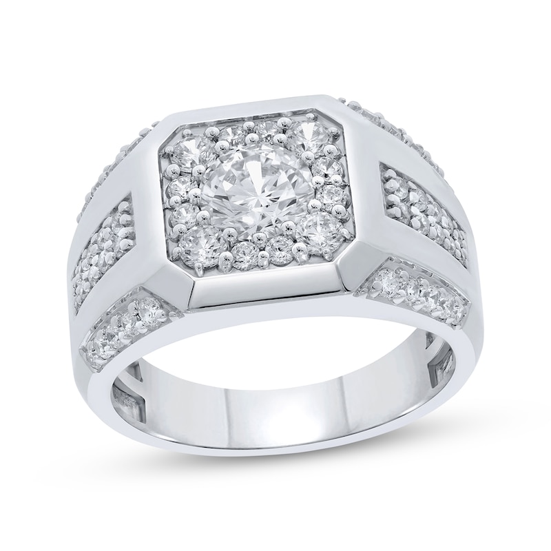Main Image 1 of KAY Lab-Grown Diamonds Men's Octagon Frame Ring 2 ct tw Sterling Silver