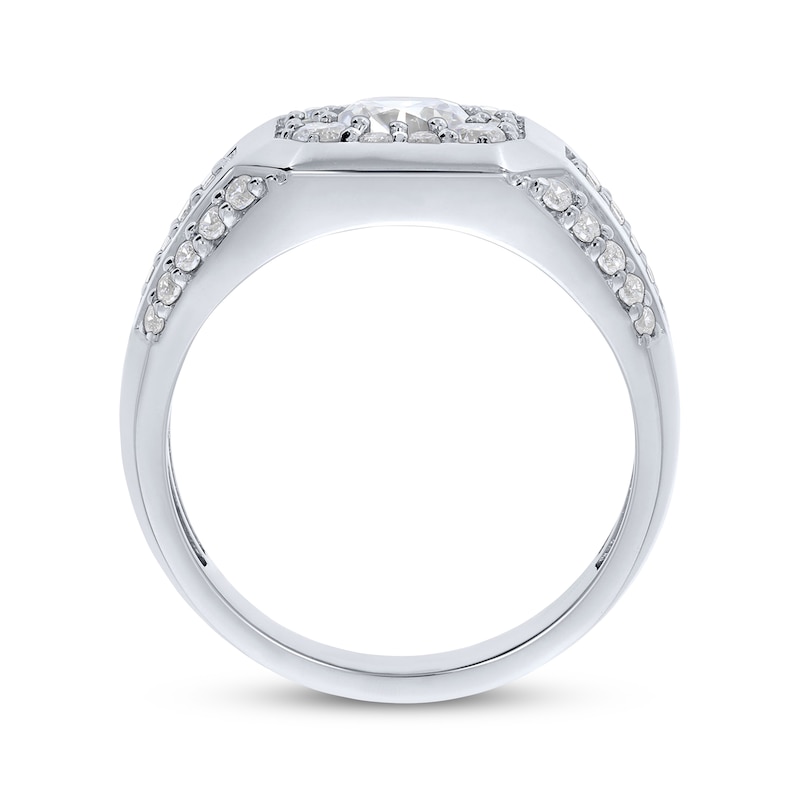 Main Image 3 of KAY Lab-Grown Diamonds Men's Octagon Frame Ring 2 ct tw Sterling Silver