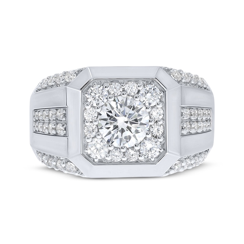 Main Image 4 of KAY Lab-Grown Diamonds Men's Octagon Frame Ring 2 ct tw Sterling Silver