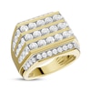 Thumbnail Image 2 of KAY Lab-Grown Diamonds Men's Five-Row Angled Ring 3 ct tw 10K Yellow Gold