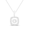 Thumbnail Image 1 of Unstoppable Love Lab-Grown Diamond Cushion Halo Necklace 1 ct tw 10K White Gold 19"