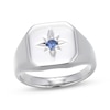 Thumbnail Image 1 of Men's Blue Lab-Created Sapphire North Star Ring Sterling Silver