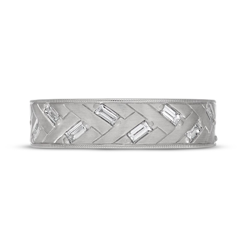 Main Image 3 of Neil Lane Artistry Men's Baguette-Cut Lab-Grown Diamond Wedding Band 1/2 ct tw 14K White Gold
