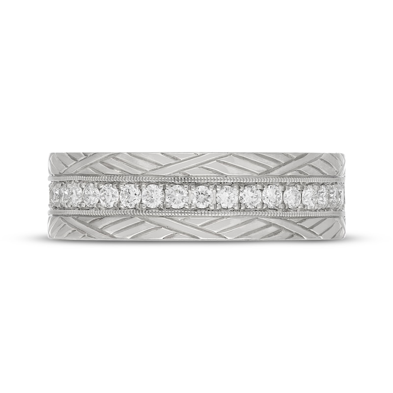Main Image 3 of Neil Lane Artistry Heritage Men's Lab-Grown Diamond Pattern Wedding Band 1/2 ct tw Platinum 7mm