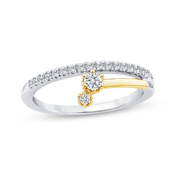 KAY Lab-Grown Diamonds Split Shank Fashion Ring 1/4 ct tw Sterling Silver & 10K Yellow Gold