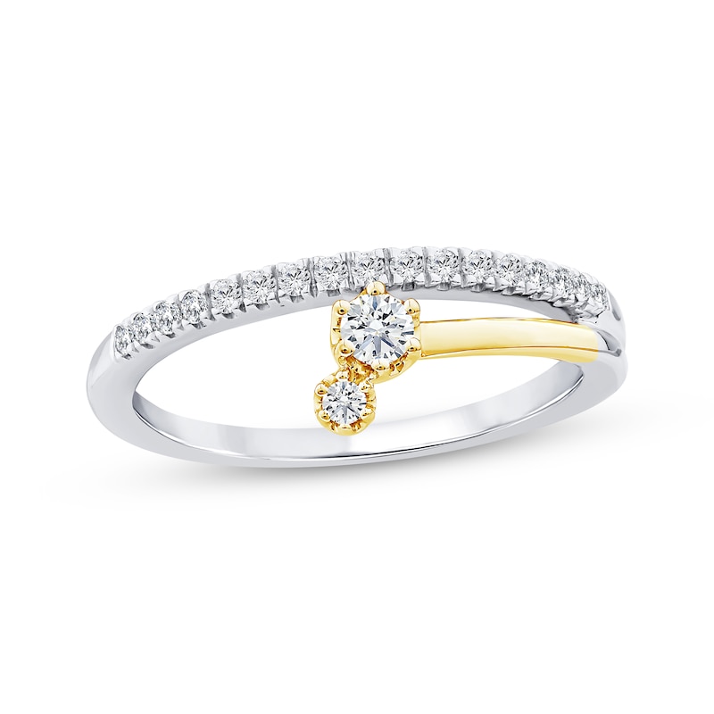 Main Image 1 of KAY Lab-Grown Diamonds Split Shank Fashion Ring 1/4 ct tw Sterling Silver & 10K Yellow Gold