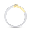 Thumbnail Image 3 of KAY Lab-Grown Diamonds Split Shank Fashion Ring 1/4 ct tw Sterling Silver & 10K Yellow Gold