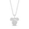 Thumbnail Image 1 of Disney Treasures Mickey Mouse Diamond Necklace 1/15 ct tw Sterling Silver 19"
