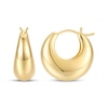 Thumbnail Image 1 of Puff Oval Hoop Earrings 24K Yellow Gold Vermeil Sterling Silver