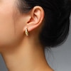 Thumbnail Image 3 of Puff Oval Hoop Earrings 24K Yellow Gold Vermeil Sterling Silver