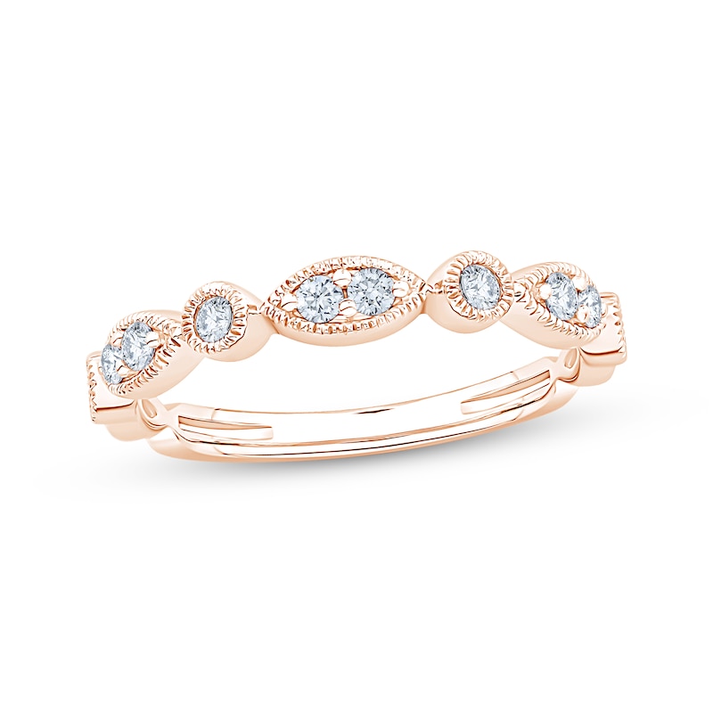 Main Image 1 of Adore Lab-Grown Diamonds Milgrain Anniversary Ring 1/4 ct tw 10K Rose Gold