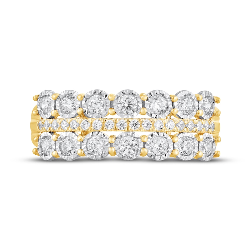 Main Image 3 of Adore Round-Cut Diamond Three-Row Anniversary Ring 3/8 ct tw 10K Yellow Gold