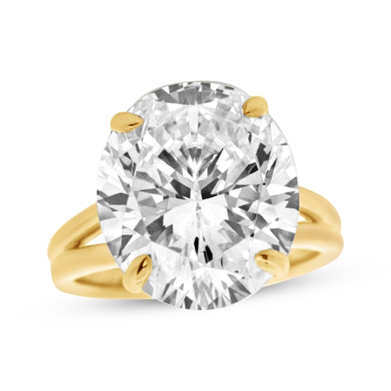 Adore Lab-Grown Diamonds Certified Oval-Cut Engagement Ring 7-1/5 ct tw 14K Yellow Gold (F/VS2)