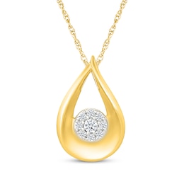 KAY Lab-Grown Diamonds Teardrop Necklace 1/10 ct tw 24K Yellow Gold Vermeil Sterling Silver 18"