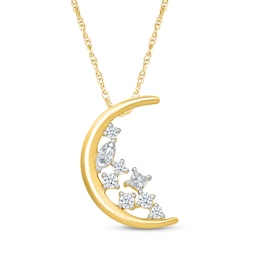 KAY Lab-Grown Diamonds Multi-Shape Crescent Moon Scatter Necklace 1/4 ct tw 24K Yellow Gold Vermeil Sterling Silver 18"