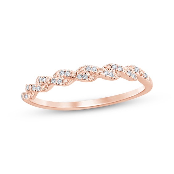 Adore Round-Cut Diamond Twist Anniversary Ring 1/20 ct tw 10K Rose Gold
