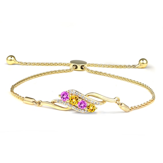 Family & Mother's Birthstone Bolo Bracelet (2-4 Stones)