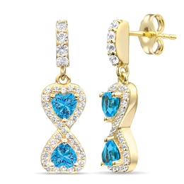 Couple's Color Stone Infinity Earrings (2 Stones)