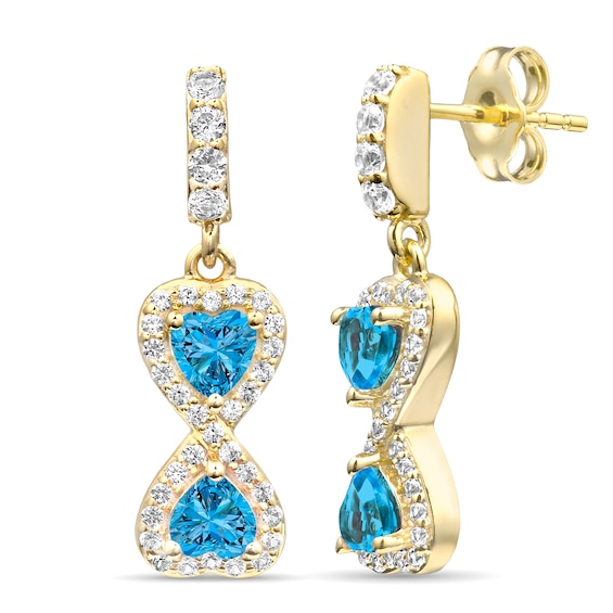 Couple's Color Stone Infinity Earrings (2 Stones)