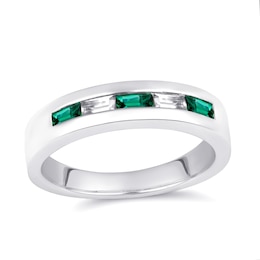 East to West Baguette Color Stone Family Ring (2-5 Stones)