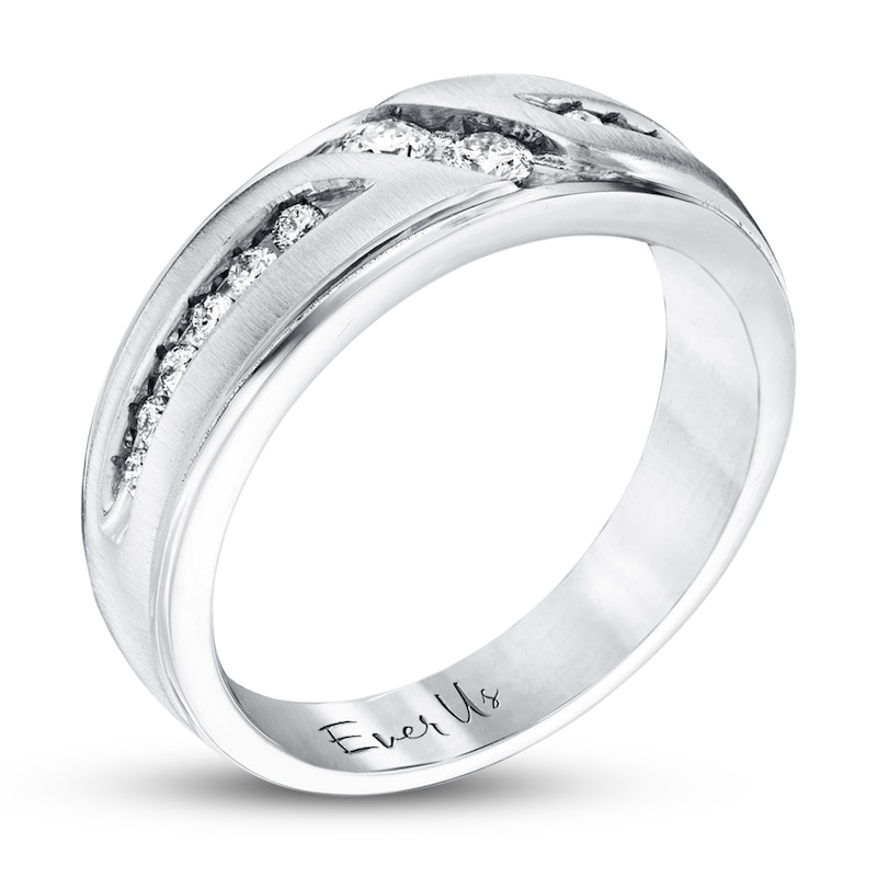 Main Image 2 of Ever Us Men's Two-Stone Ring 1/2 ct tw Diamonds 14K White Gold