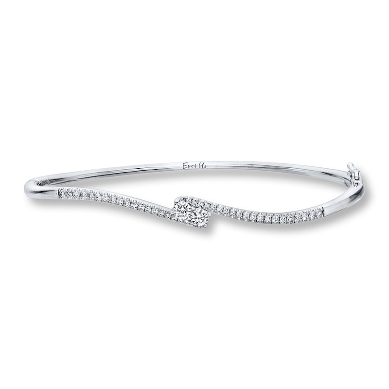 Main Image 1 of Ever Us Bangle Bracelet 1/2 ct tw Diamonds 14K White Gold