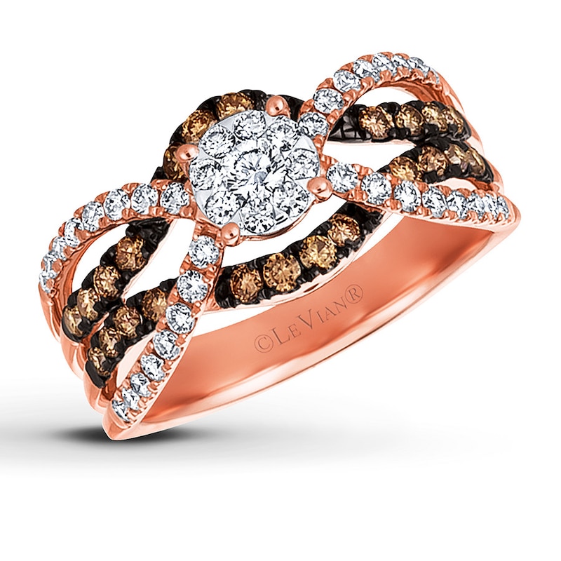 Main Image 1 of Le Vian Chocolate Diamond Ring 3/4 ct tw 14K Strawberry Gold
