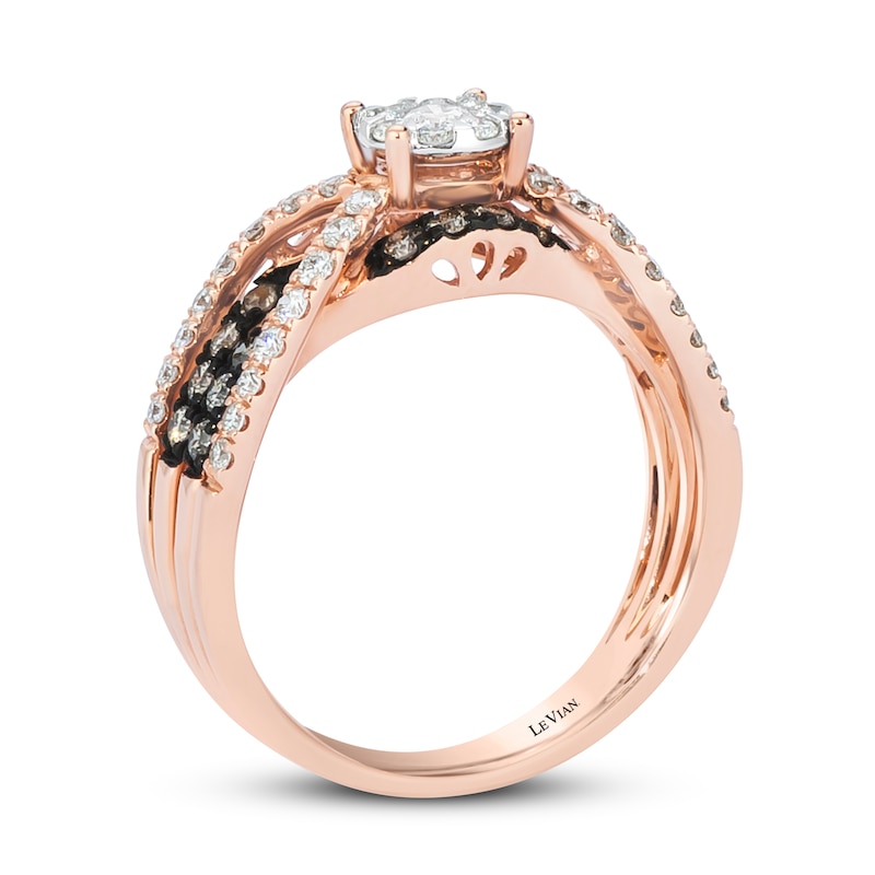 Le Vian Chocolate Diamond Ring 3/4 ct tw 14K Strawberry Gold