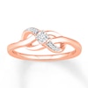 Thumbnail Image 1 of Diamond Infinity Knot Promise Ring 1/20 ct tw 10K Rose Gold