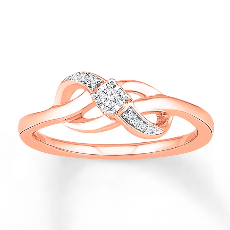 Main Image 1 of Diamond Infinity Knot Promise Ring 1/20 ct tw 10K Rose Gold