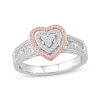 Diamond Heart Ring 3/8 ct tw Round-cut 10K Two-Tone Gold