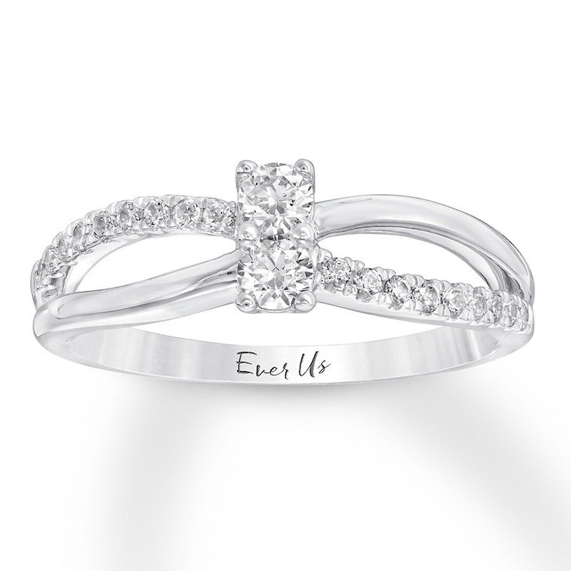 Main Image 1 of Ever Us Diamond Ring 1/3 ct tw Round-cut 10K White Gold