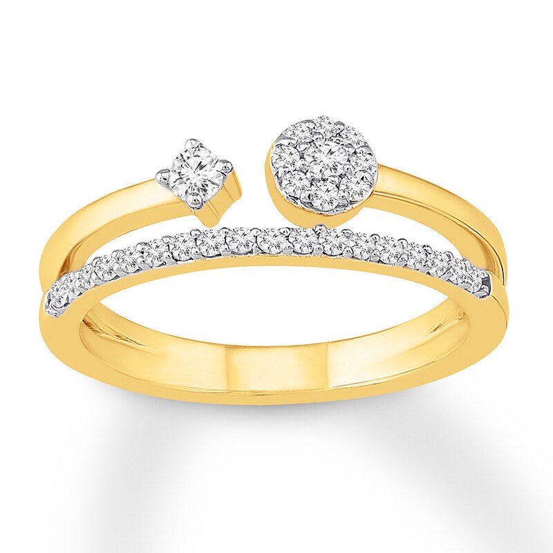 Diamond Ring 1/4 ct tw Round-cut 10K Yellow Gold