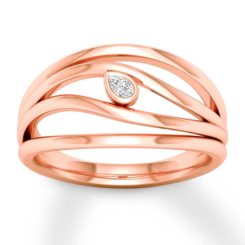 Pear-Shaped Diamond Ring 1/20 Carat 10K Rose Gold