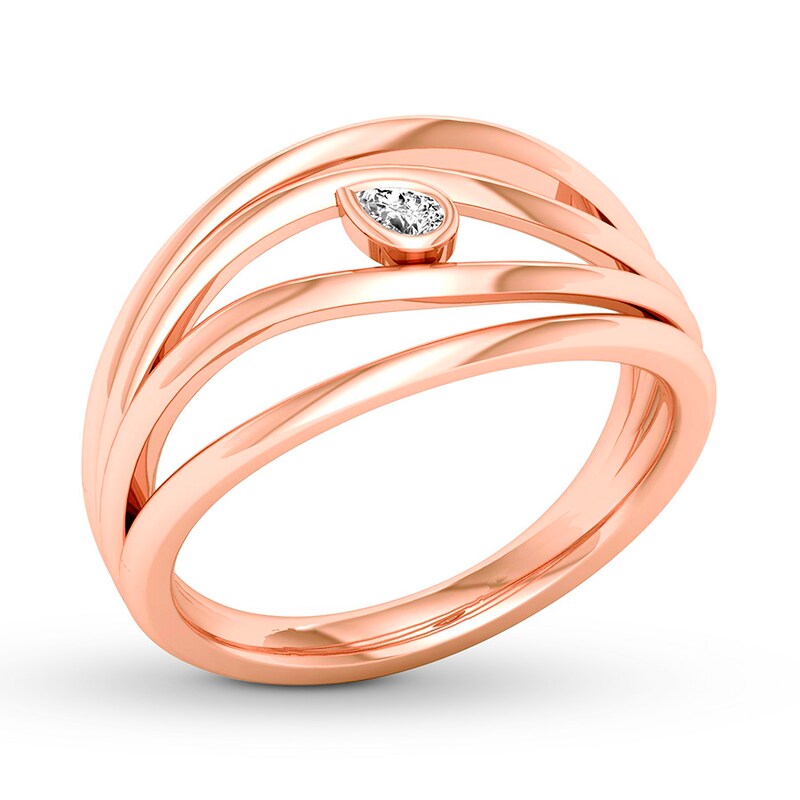 Pear-Shaped Diamond Ring 1/20 Carat 10K Rose Gold