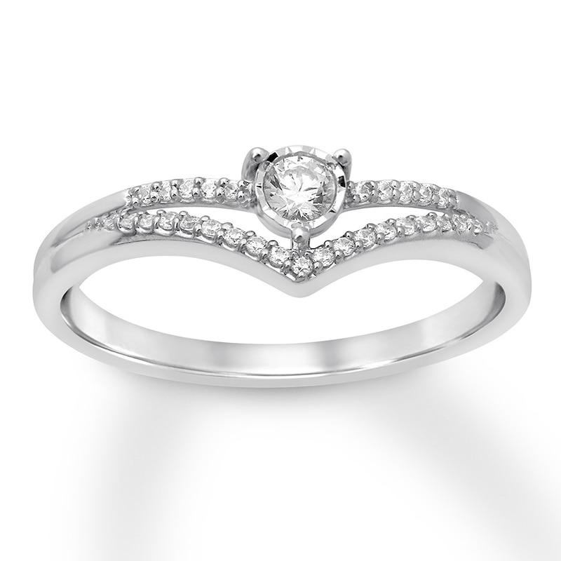 Diamond Fashion Ring 1/3 Carat tw 10K White Gold
