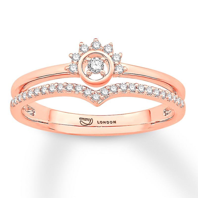 Main Image 1 of Emmy London Diamond Ring 1/6 ct tw Round-cut 10K Rose Gold