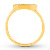 Diamond Hexagon Ring 1/10 ct tw Round-cut 10K Yellow Gold