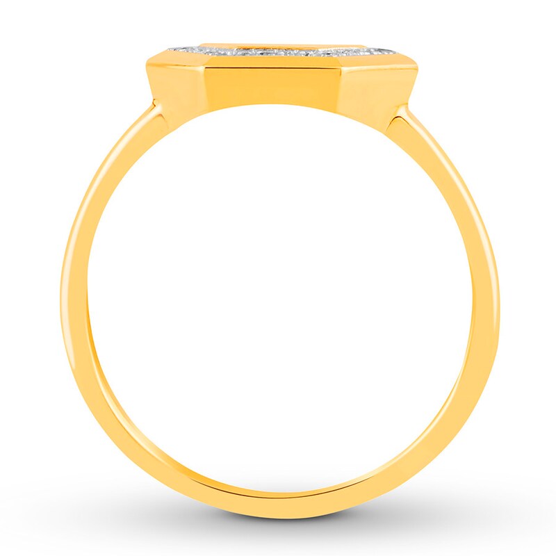 Diamond Hexagon Ring 1/10 ct tw Round-cut 10K Yellow Gold