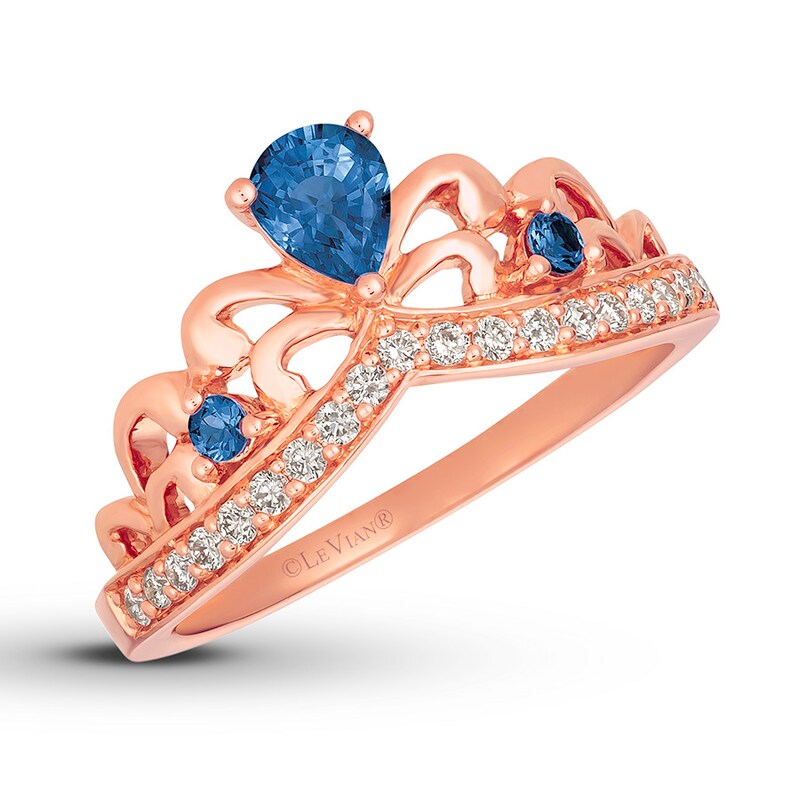Le Vian Sapphire Tiara Ring 1/6 ct tw Diamonds 14K Gold