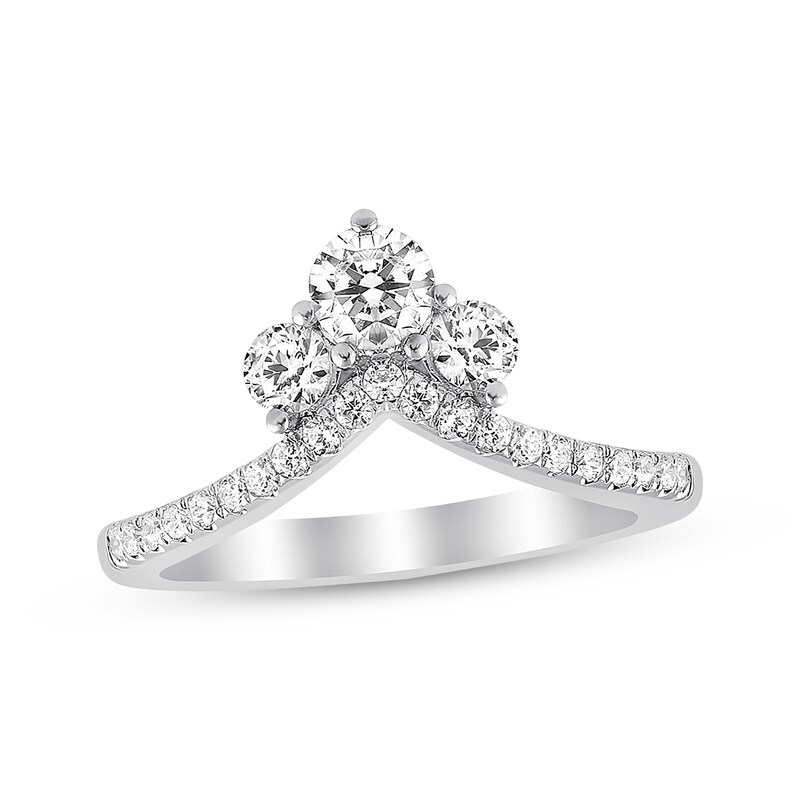 Three-Stone Diamond Ring 1/2 ct tw Round-cut 10K White Gold
