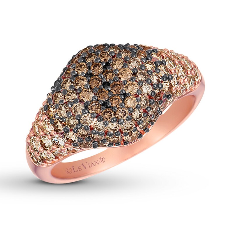 Le Vian Chocolate Diamond Ring 1-3/4 ct tw 14K Strawberry Gold