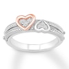 Diamond Message Ring 1/15 ct tw Sterling Silver & 10K Rose Gold