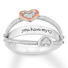 Thumbnail Image 1 of Diamond Message Ring 1/15 ct tw Sterling Silver & 10K Rose Gold