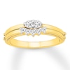 Thumbnail Image 1 of "I Love U" Diamond Ring 1/4 ct tw Round-cut 10K Yellow Gold