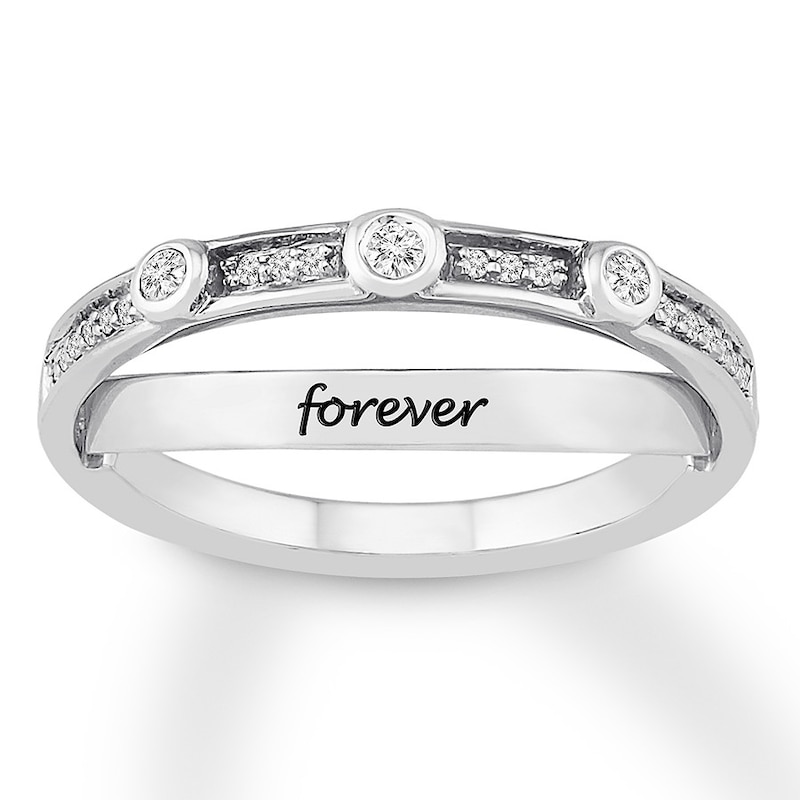 "Forever" Diamond Ring 1/10 ct tw Round-cut Sterling Silver