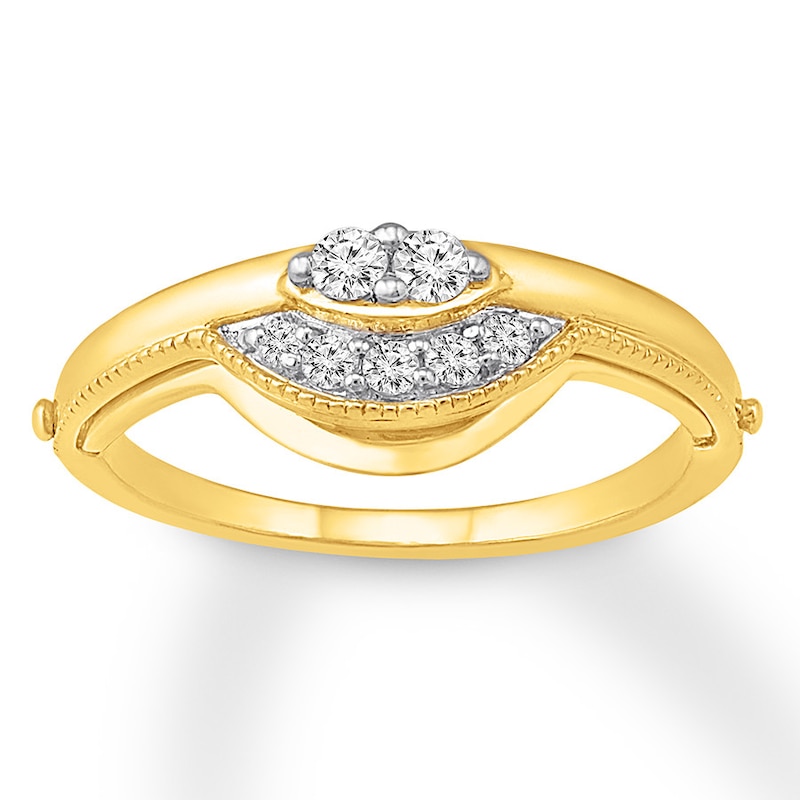 "Love" Diamond Ring 1/5 ct tw Round-cut 10K Yellow Gold