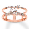 Diamond Ring 1/5 ct tw Baguette & Round 10K Rose Gold