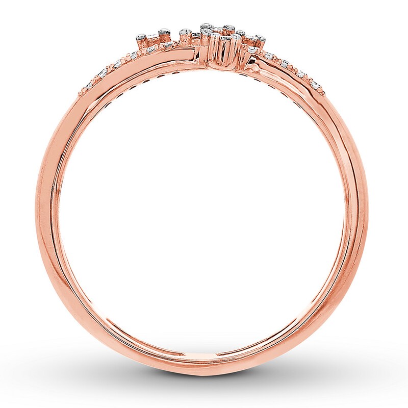 Diamond Ring 1/5 ct tw Baguette & Round 10K Rose Gold